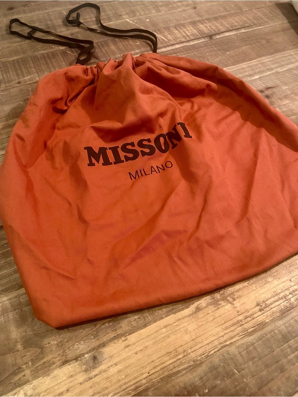 Missoni Orange Drawstring Dust Bag. 18”x22.5”